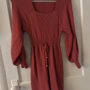 Bluivy Terracotta Long Sleeve Dress
